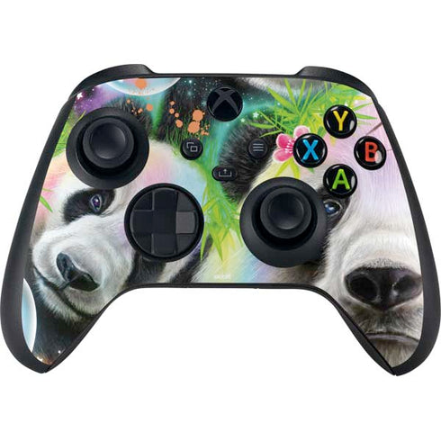 Rainbow Pandas with Butterflies by Sheena Pike Xbox Series X Skins