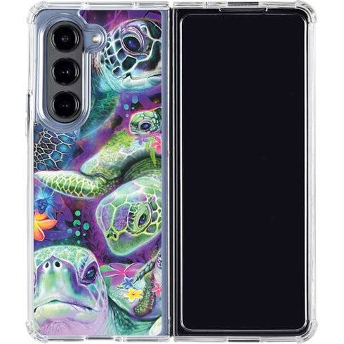 Rainbow Sea Turtles by Sheena Pike Galaxy Z Fold5 5G Clear Case
