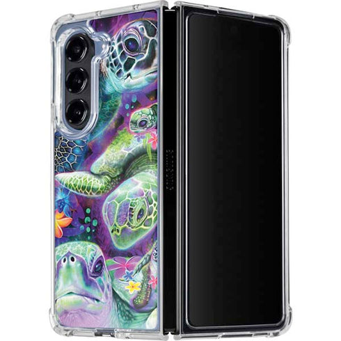 Rainbow Sea Turtles by Sheena Pike Galaxy Z Fold5 5G Clear Case