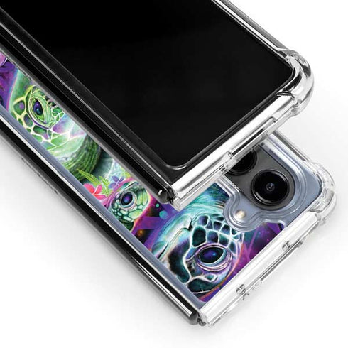 Rainbow Sea Turtles by Sheena Pike Galaxy Z Fold5 5G Clear Case