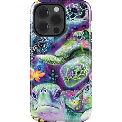 Rainbow Sea Turtles by Sheena Pike iPhone 15 Pro Impact Case