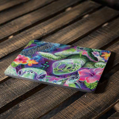 Rainbow Sea Turtles by Sheena Pike Apple MacBook Air Skin