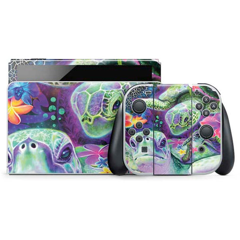 Rainbow Sea Turtles by Sheena Pike Nintendo Skins