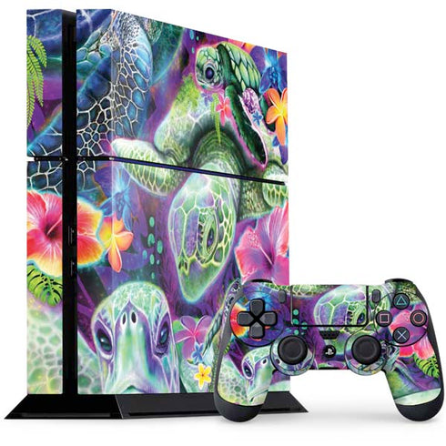 Rainbow Sea Turtles by Sheena Pike PlayStation PS4 Skins
