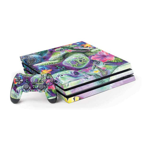 Rainbow Sea Turtles by Sheena Pike PlayStation PS4 Skins