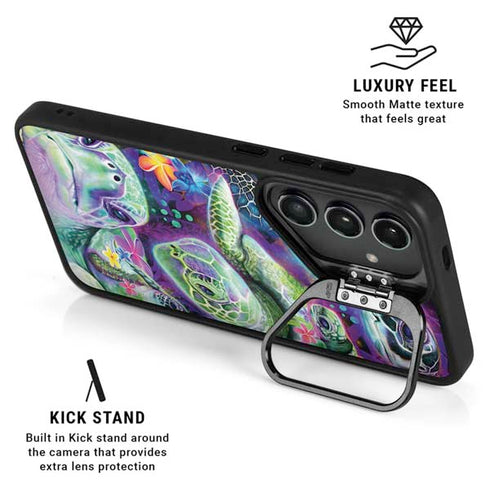 Rainbow Sea Turtles by Sheena Pike Galaxy S25 Kickstand Case