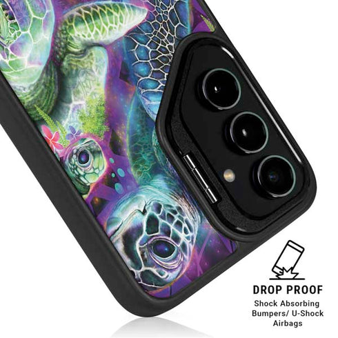 Rainbow Sea Turtles by Sheena Pike Galaxy S25 Kickstand Case