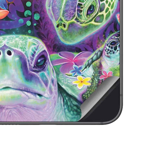Rainbow Sea Turtles by Sheena Pike Galaxy S25 Plus Skin
