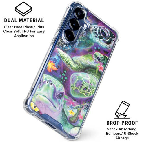 Rainbow Sea Turtles by Sheena Pike Galaxy S25 Clear Case