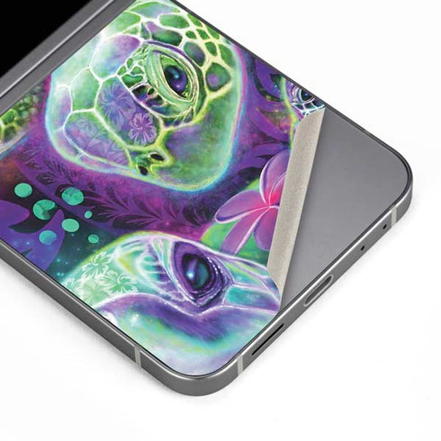 Rainbow Sea Turtles by Sheena Pike Galaxy Z Flip6 Skin