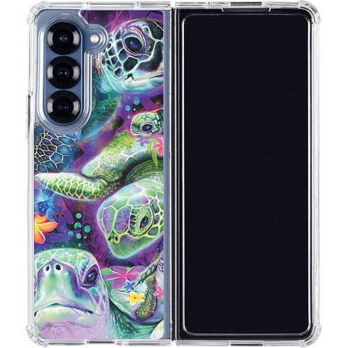 Rainbow Sea Turtles by Sheena Pike Galaxy Z Fold6 Clear Case