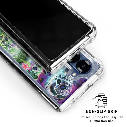 Rainbow Sea Turtles by Sheena Pike Galaxy Z Fold6 Clear Case