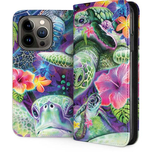 Rainbow Sea Turtles by Sheena Pike iPhone 13 Pro Folio Case