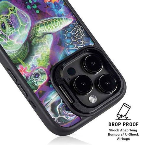 Rainbow Sea Turtles by Sheena Pike iPhone 14 Pro Kickstand Case