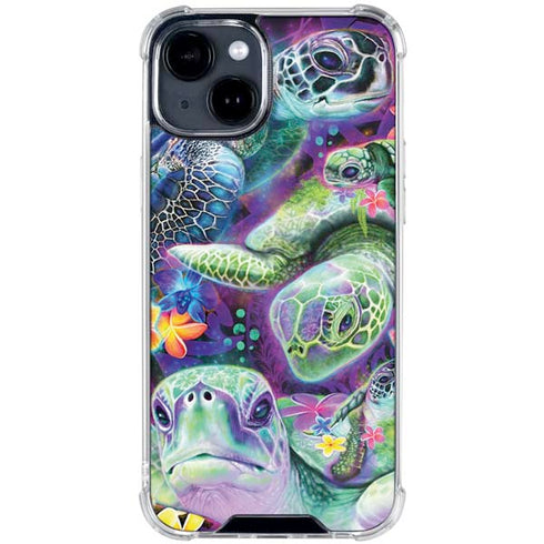 Rainbow Sea Turtles by Sheena Pike iPhone 15 Clear Case