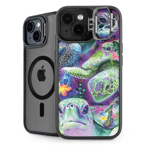 Rainbow Sea Turtles by Sheena Pike iPhone 15 Kickstand Case