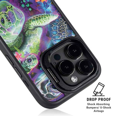 Rainbow Sea Turtles by Sheena Pike iPhone 15 Pro Kickstand Case