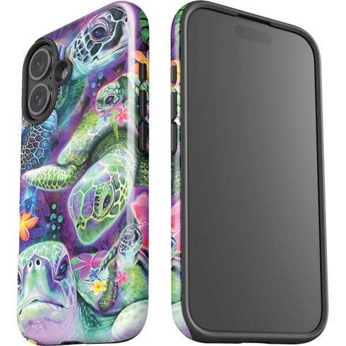 Rainbow Sea Turtles by Sheena Pike iPhone 16 Impact Case