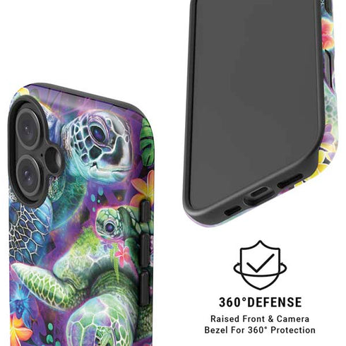 Rainbow Sea Turtles by Sheena Pike iPhone 16 Magsafe Impact Case