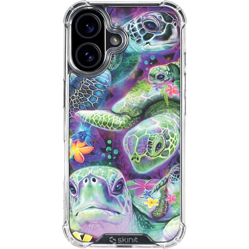 Rainbow Sea Turtles by Sheena Pike iPhone 16 Plus Clear Case