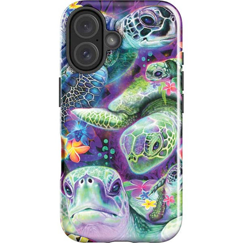 Rainbow Sea Turtles by Sheena Pike iPhone 16 Plus Impact Case
