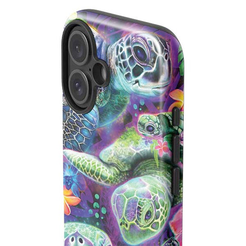 Rainbow Sea Turtles by Sheena Pike iPhone 16 Plus Impact Case