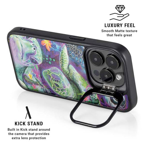 Rainbow Sea Turtles by Sheena Pike iPhone 16 Pro Max Kickstand Case
