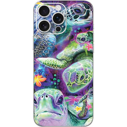 Rainbow Sea Turtles by Sheena Pike iPhone 16 Pro Max Skin