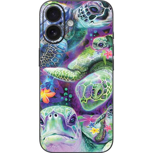 Rainbow Sea Turtles by Sheena Pike iPhone 16 Skin