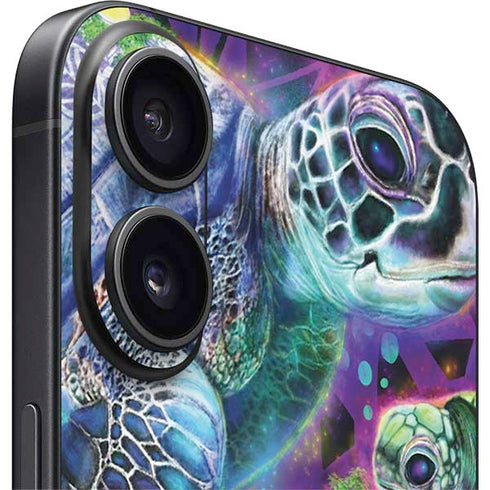 Rainbow Sea Turtles by Sheena Pike iPhone 16 Skin