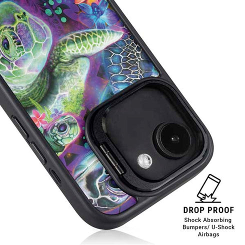 Rainbow Sea Turtles by Sheena Pike iPhone 16e Kickstand Case