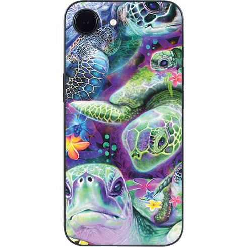 Rainbow Sea Turtles by Sheena Pike iPhone 16e Skin