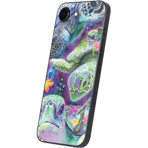 Rainbow Sea Turtles by Sheena Pike iPhone 16e Skin