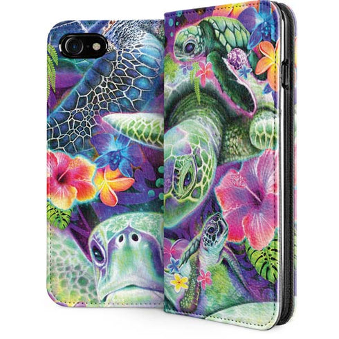 Rainbow Sea Turtles by Sheena Pike iPhone SE (2nd & 3rd Gen) Folio Case