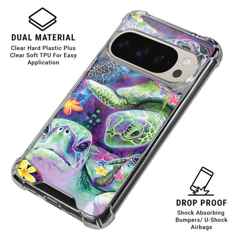 Rainbow Sea Turtles by Sheena Pike Pixel 9 Pro XL Clear Case