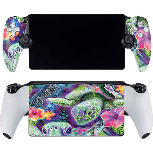 Rainbow Sea Turtles by Sheena Pike PlayStation Portal Remote Player Skin