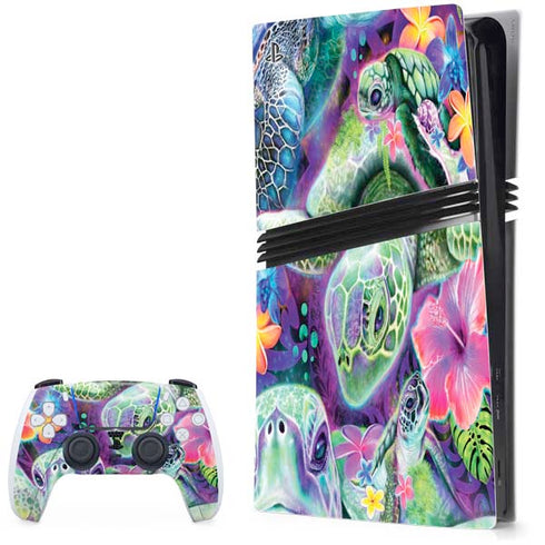 Rainbow Sea Turtles by Sheena Pike PS5 Pro Bundle Skin