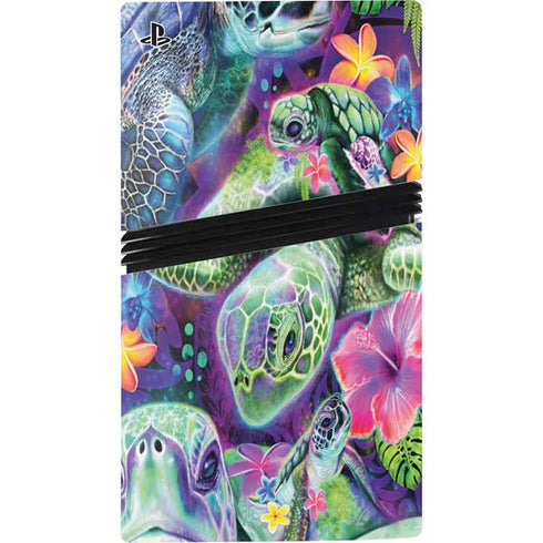 Rainbow Sea Turtles by Sheena Pike PS5 Pro Console Skin