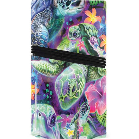Rainbow Sea Turtles by Sheena Pike PS5 Pro Disk Bundle Skin