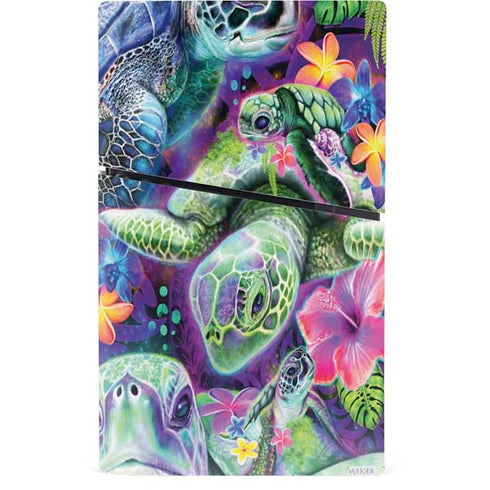 Rainbow Sea Turtles by Sheena Pike PS5 Slim Digital Edition Console Skin