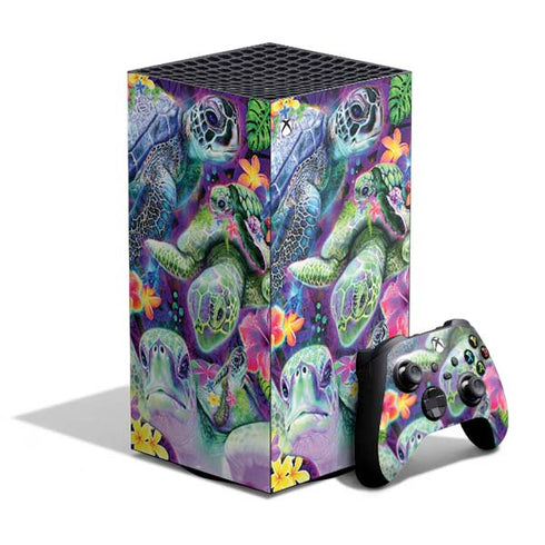 Rainbow Sea Turtles by Sheena Pike XBox Series X Digital Edition Bundle Skin