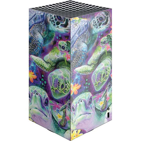 Rainbow Sea Turtles by Sheena Pike XBox Series X Digital Edition Console Skin