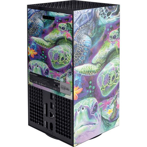 Rainbow Sea Turtles by Sheena Pike XBox Series X Digital Edition Console Skin
