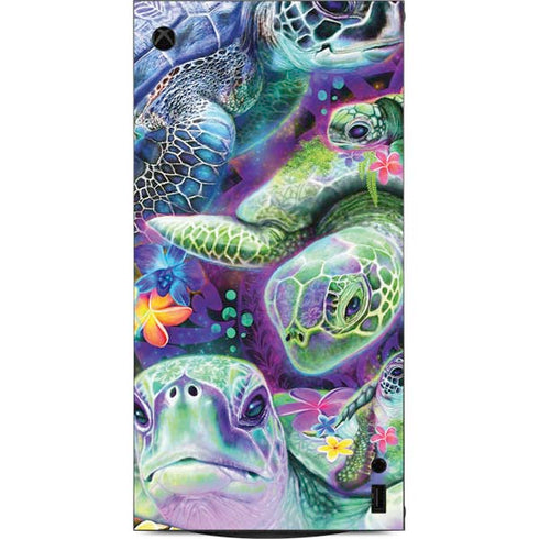 Rainbow Sea Turtles by Sheena Pike XBox Series X Digital Edition Console Skin