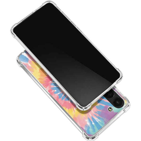 Rainbow Tie Dye Galaxy S24 FE Clear Case