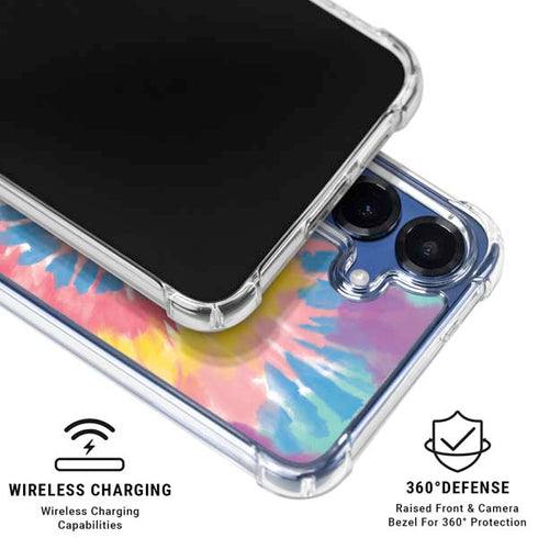 Rainbow Tie Dye Galaxy S25 Clear Case