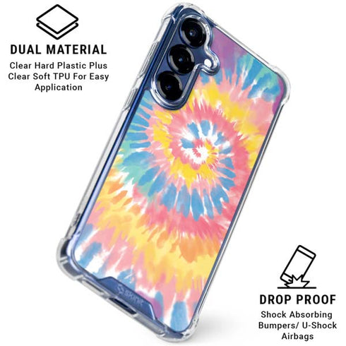 Rainbow Tie Dye Galaxy S25 Plus Clear Case