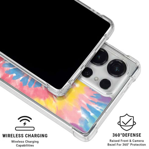 Rainbow Tie Dye Galaxy S25 Ultra Clear Case
