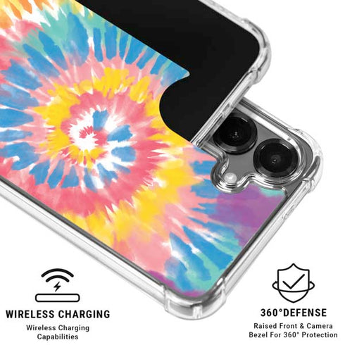 Rainbow Tie Dye Galaxy S26 Clear Case