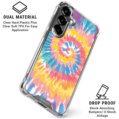 Rainbow Tie Dye Galaxy S26 Plus Clear Case